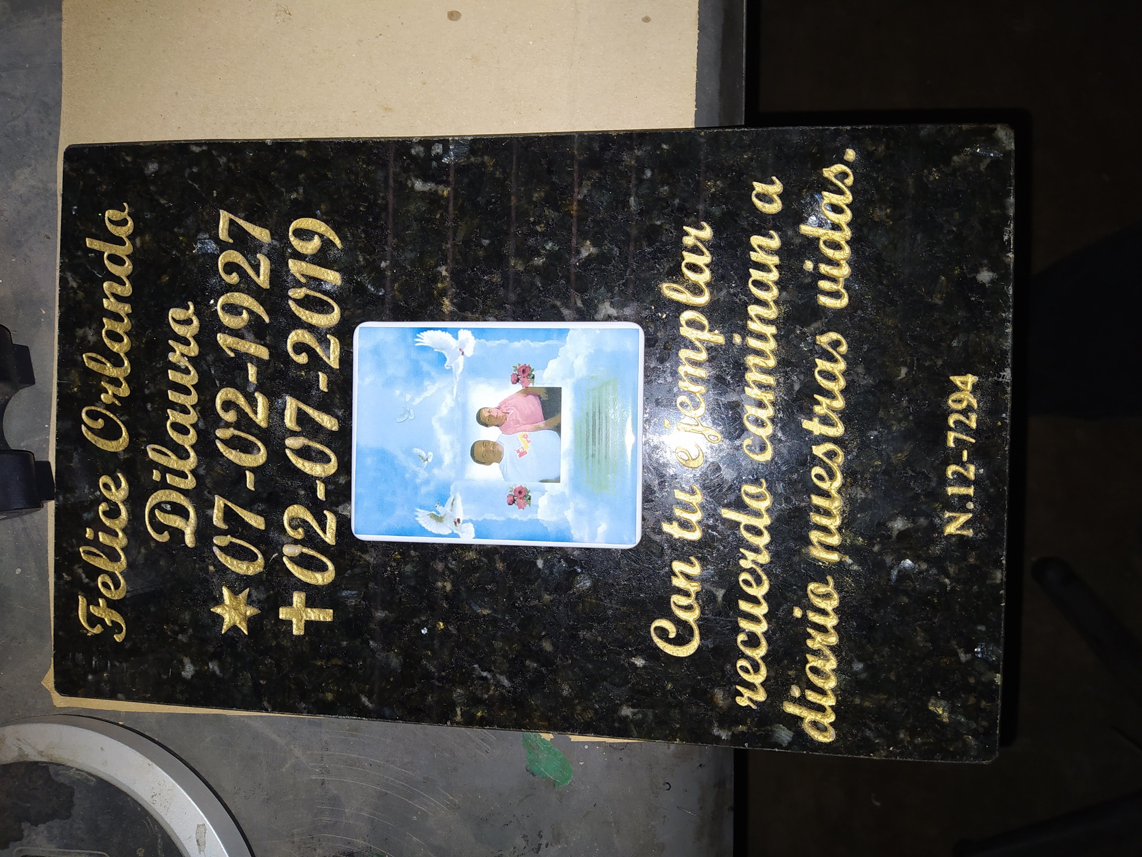Placa columbario