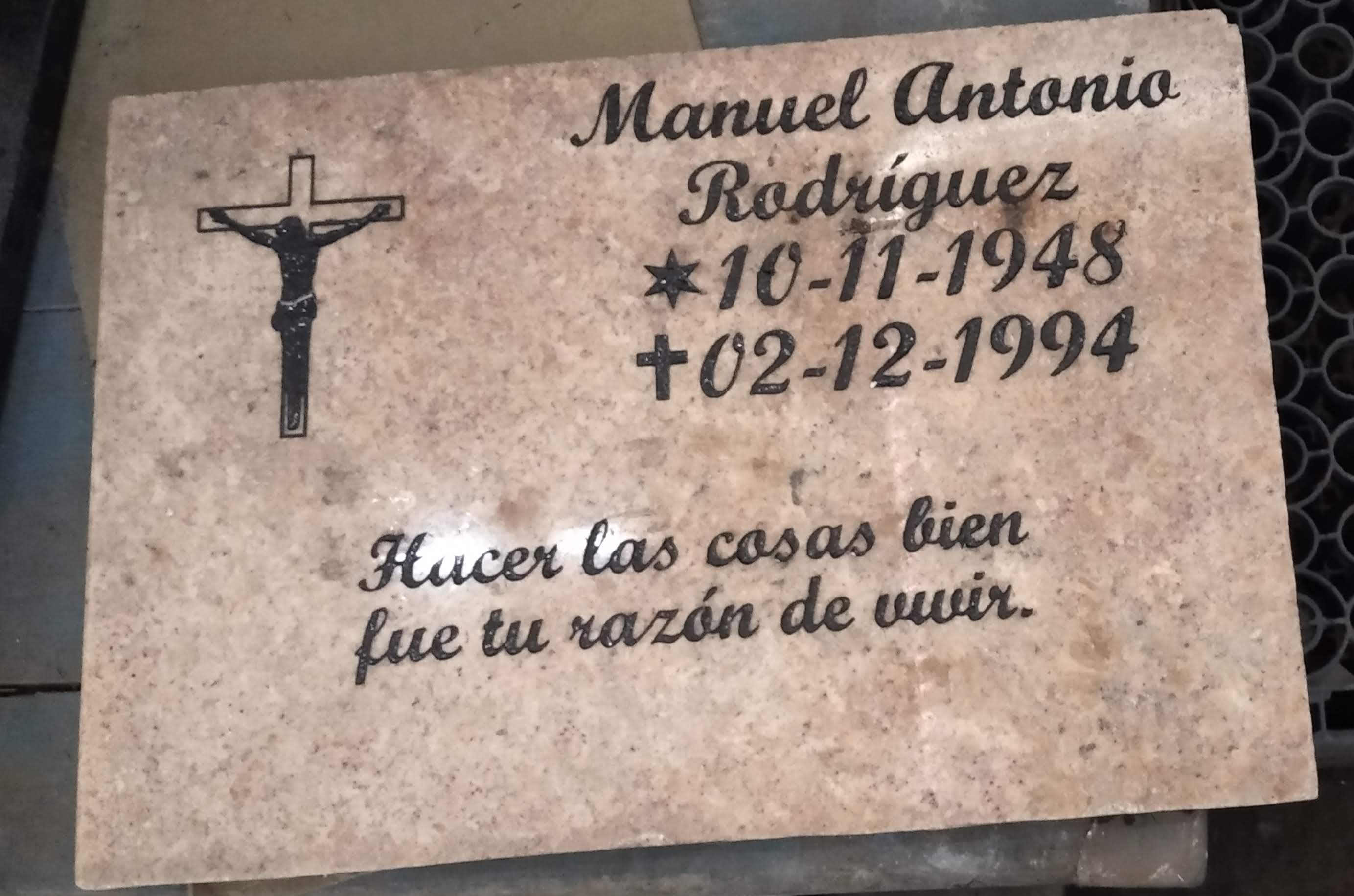 Placa columbario